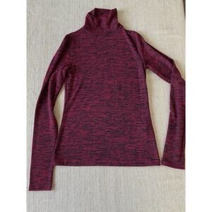 RAG & BONE Long Sleeve Turtleneck Red and Black Burgundy Women's S/P